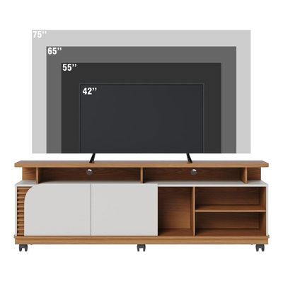 Rack Bancada Jurerê 1.8 Freijó Off White Matte Com Aparador Riviera Freijó – Colibri
