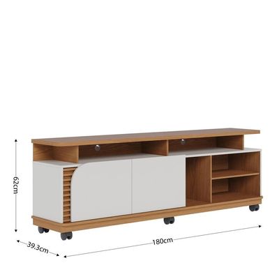 Rack Bancada Jurerê 1.8 Freijó Off White Matte Com Aparador Riviera Freijó – Colibri