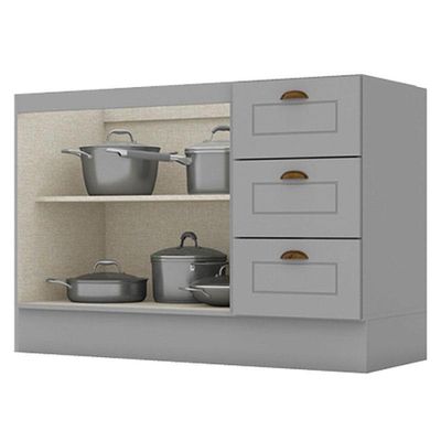 Balcão De Pia 120 Cm Americana Cinza – Henn