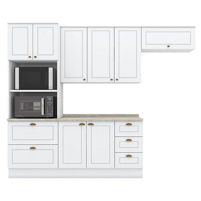 Cozinha Modulada Nova York 4 Peças Branco Hp Com Tampo Calcare – Henn