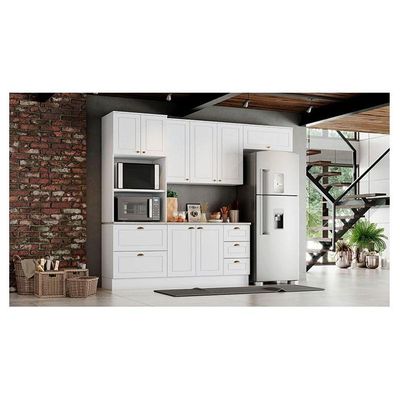 Cozinha Modulada Nova York 4 Peças Branco Hp Com Tampo Calcare – Henn