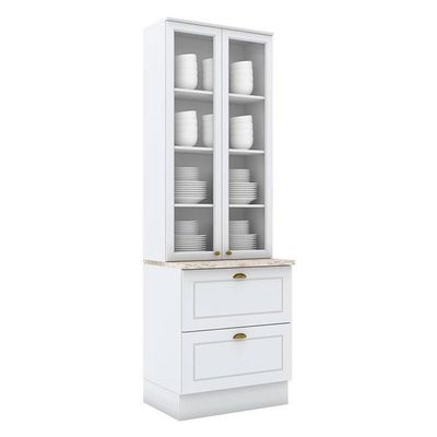 Cristaleira Nova York Branco Hp Com Tampo Calcare – Henn