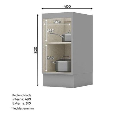 Balcão 1 Porta 40 Cm Americana Cinza – Henn