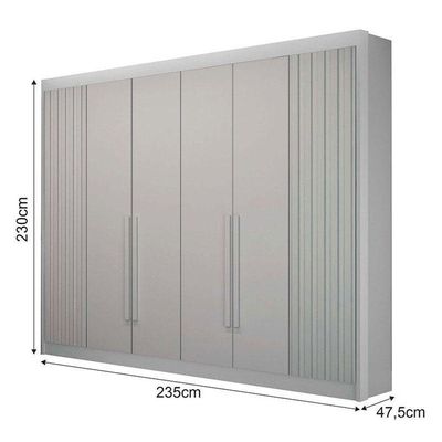 Guarda Roupa Casal 6 Portas São Carlos Branco – Leifer Móveis