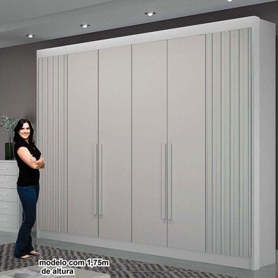 Guarda Roupa Casal 6 Portas São Carlos Branco – Leifer Móveis