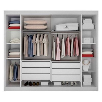 Guarda Roupa Casal 6 Portas São Carlos Branco – Leifer Móveis