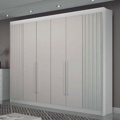 Guarda Roupa Casal 6 Portas São Carlos Branco – Leifer Móveis