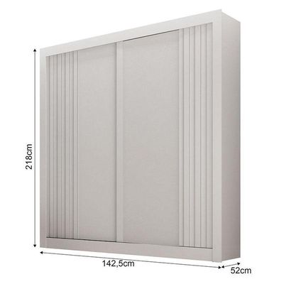 Guarda Roupa Solteiro 2 Portas Milano Branco – Leifer Móveis
