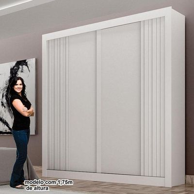 Guarda Roupa Solteiro 2 Portas Milano Branco – Leifer Móveis