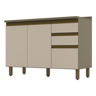 Balcão De Cozinha Connect Com Tampo 120 Cm Duna Cristal – Henn