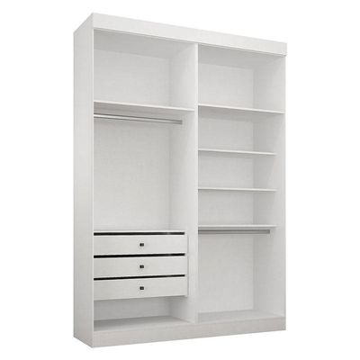 Quarto De Casal Modulado 9 Portas Orion Branco – Leifer Móveis