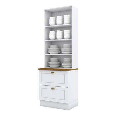 Cristaleira Americana Branco Hp Com Tampo Naturale – Henn
