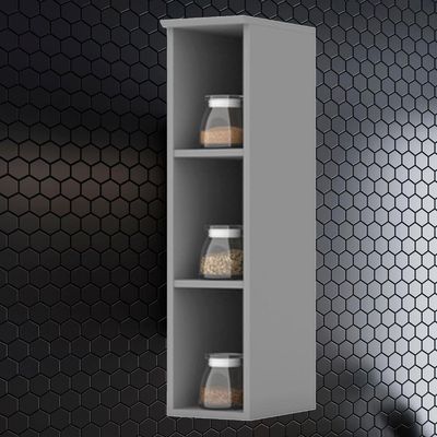 Armario Aereo Com Nicho Mdf 20 Cm Americana C360 Cinza Henn