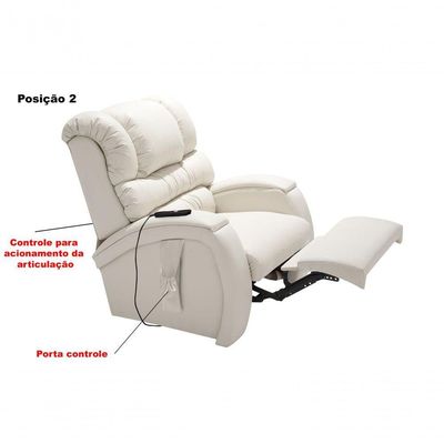 Poltrona Reclinável Imperial Zero Wall Motorizada Corano Cor:gelo 308