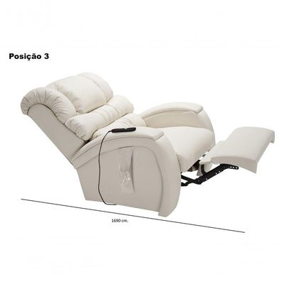 Poltrona Reclinável Imperial Zero Wall Motorizada Corano Cor:gelo 308