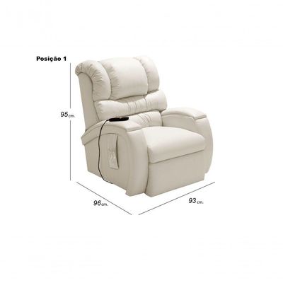 Poltrona Reclinável Imperial Zero Wall Motorizada Corano Cor:gelo 308