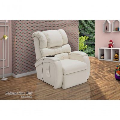 Poltrona Reclinável Imperial Zero Wall Motorizada Corano Cor:gelo 308