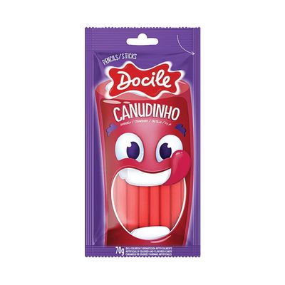 Bala Canudinho Morango 70g Docile