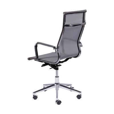 Cadeira Giratória Alta Office Tela Cinza Base Rodízio Cromado