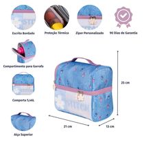 Lancheira Térmica Infantil Feminina Stitch Azul