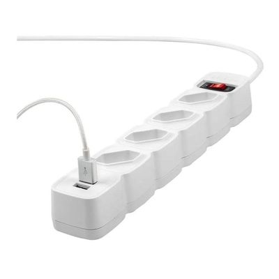 Protetor Eletronico Intelbras Epe204 4 Tomadas 2 Usb Cabo De 3m Branco