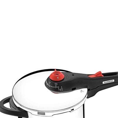 Panela de Pressão 6L Tramontina Solar em Aço Inox com Fundo Triplo e 5 Dispositivos de Segurança