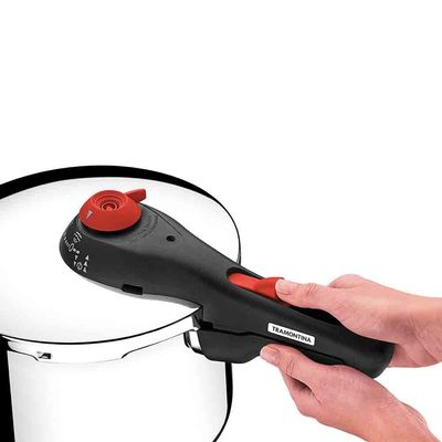 Panela de Pressão 6L Tramontina Solar em Aço Inox com Fundo Triplo e 5 Dispositivos de Segurança