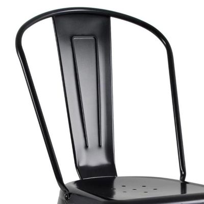 Kit Com 2 Cadeira Tolix Iron Aço Carbono Industrial - Preto Fosco