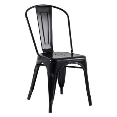 Kit Com 2 Cadeira Tolix Iron Aço Carbono Industrial - Preto Fosco