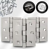 17520589633199 Dobradiça Para Porta Haga 3.1/2 Com Rolamento Embutir 60kg Inox 304 Com 3 Peças
