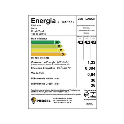 Ventilador Britânia 2 Em 1 Tecnologia Maxx Force 60W BVT301 220V
