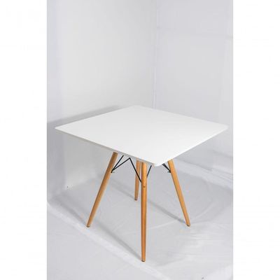 Mesa Moderna Sala Cozinha Quadrada Eiffel Wood Mdf Branco 80 Cm.