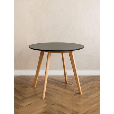 Mesa 90cm Leda Moderna Preta Jantar Cozinha E Sala