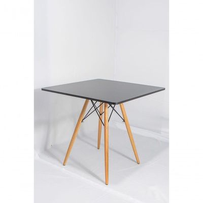 Mesa Elegante Eiffel Eames Preta Quadrada 90cm Com 04 Cadeiras Eiffel Preto