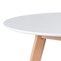 Mesa De Jantar Sala Cozinha Redonda Leda Elegante 80cm Branca