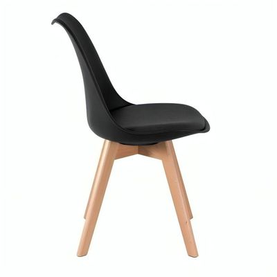 Conjunto Mesa Sala Cozinha Jantar Leda 80 Cm E 4 Cadeiras Leda Wood Preta.