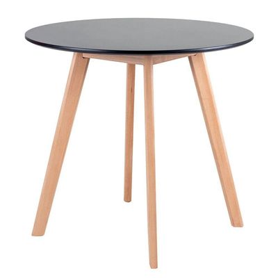 Conjunto Mesa Sala Cozinha Jantar Leda 80 Cm E 4 Cadeiras Leda Wood Preta.