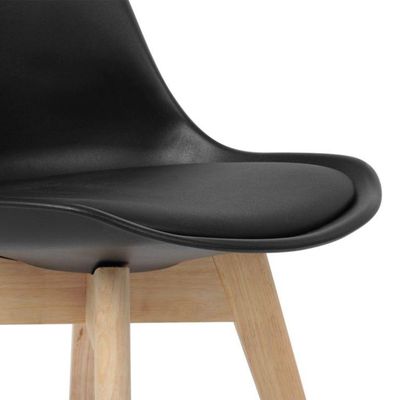 Conjunto Mesa Sala Cozinha Jantar Leda 80 Cm E 4 Cadeiras Leda Wood Preta.