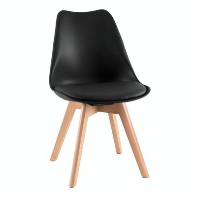 Conjunto Mesa Sala Cozinha Jantar Leda 80 Cm E 4 Cadeiras Leda Wood Preta.