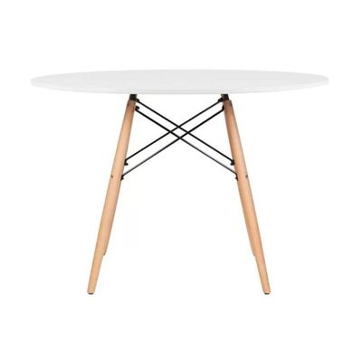 Conjunto Moderno Mesa 100cm Eames Eiffel Mdf Com 4 Cadeiras Leda Wood Elegante Cor Preto