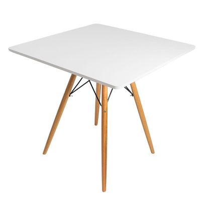 Conjunto Mesa Eiffel Quadrada 90cm Branca Com 4 Cadeiras – Design Moderno E Conforto!