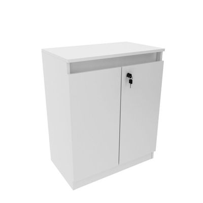 Balcão Para Escritório 60cm Com 1 Prateleira 2 Portas E Chave Branco
