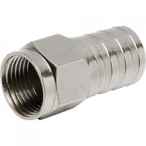 Conector F Tipo Barril Para Crimpar Rg59 Conf0006 Níquel