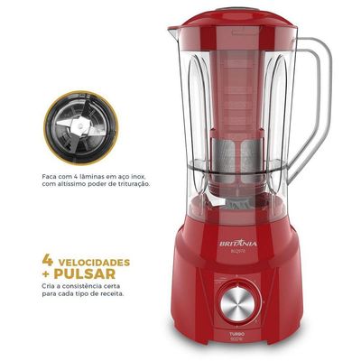 Liquidificador Britânia BLQ970 Turbo 900W 2,6L 220V