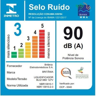 Liquidificador Britânia BLQ1380P Pro Maxx 6 Inox 3L 1200W 220V