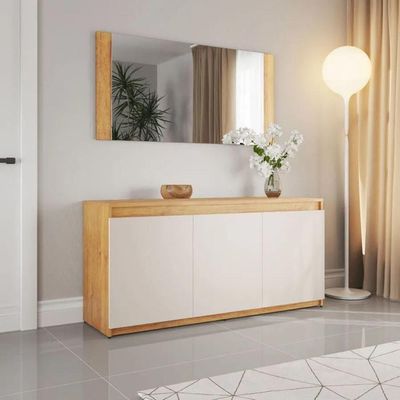 Buffet Aparador 3 Portas Onix Mel E Off White