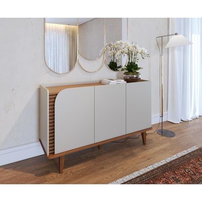 Buffet Aparador 3 Portas Jurerê Freijó E Off White