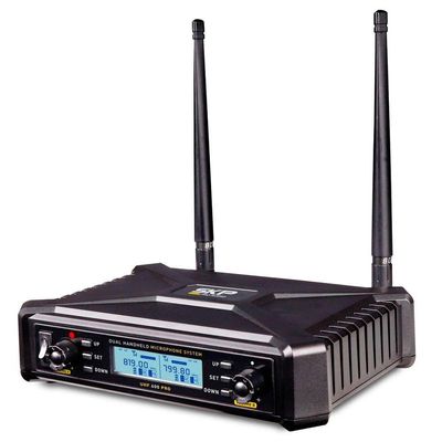 Microfone Uhf-600 Duplo De Mão Multifrequência Sem Fio...