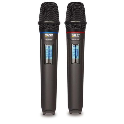 Microfone Uhf-600 Duplo De Mão Multifrequência Sem Fio...
