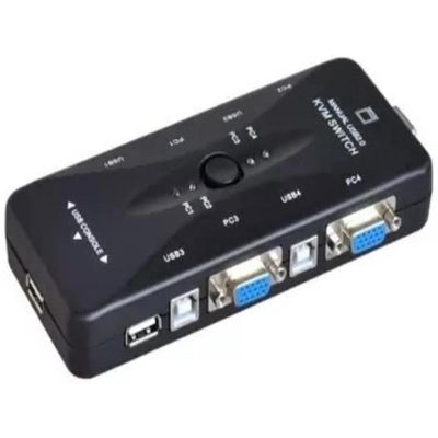 Chaveador Kvm Switch 4x1 USB Vga 4 Portas 4 Pcs/Cpu Na Mesma Estação
